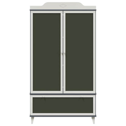 Chalkboard Wardrobe with Drawer Grey and white Engineered wood