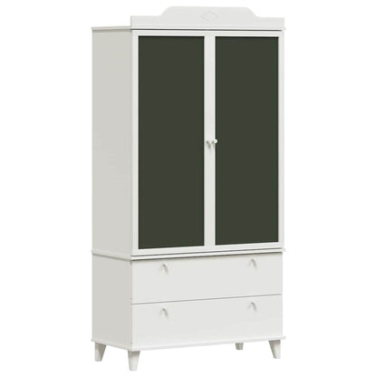 Chalkboard Wardrobe with Drawer with Door White Engineered wood