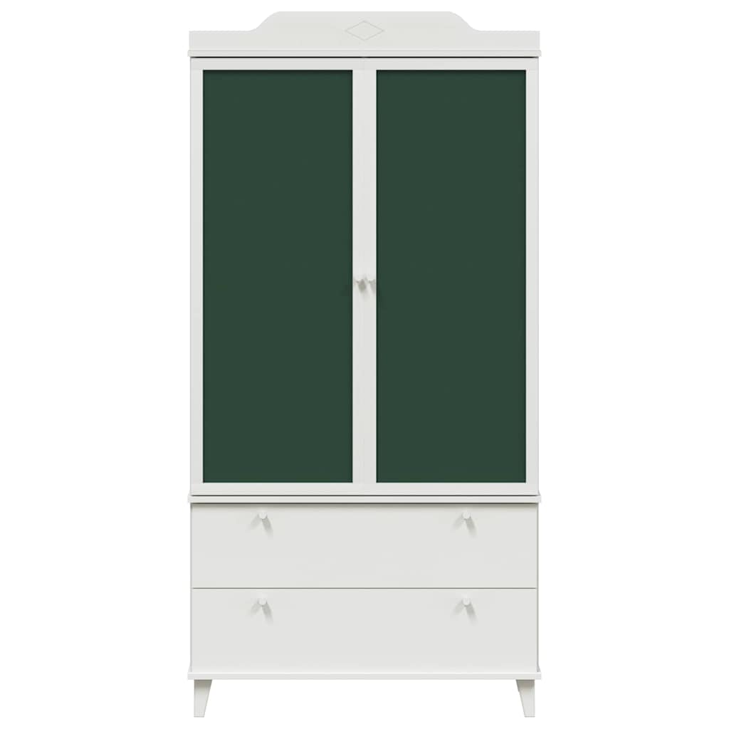 Chalkboard Wardrobe with Drawer with Door White Engineered wood