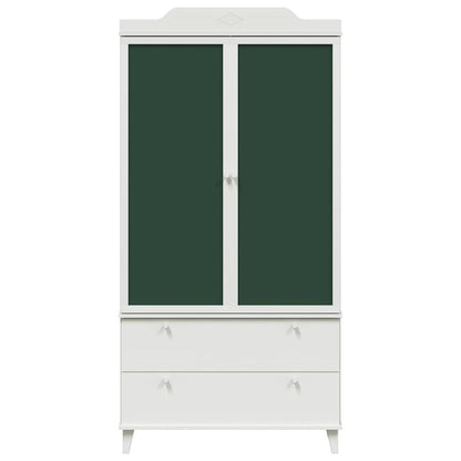 Chalkboard Wardrobe with Drawer with Door White Engineered wood