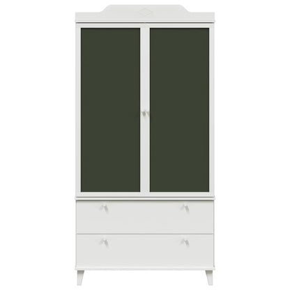 Chalkboard Wardrobe with Drawer with Door White Engineered wood