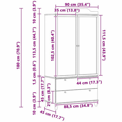 Chalkboard Wardrobe with Drawer with Door White Engineered wood