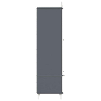 Chalkboard Wardrobe with Drawer Grey and white Engineered wood