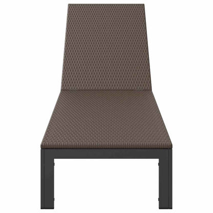 Sunbed 1-person Brown 60 x 200 x 27cm Poly Rattan
