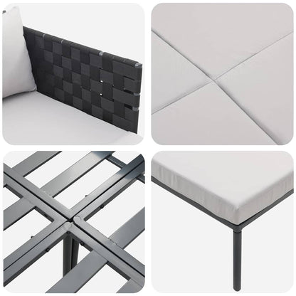 Sunbed with Cushion Anthracite 115 x 153 x 69.5cm Steel