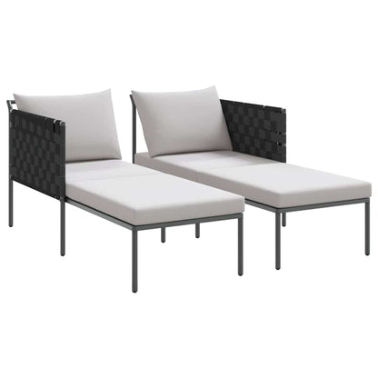 Sunbed with Cushion Anthracite 115 x 153 x 69.5cm Steel