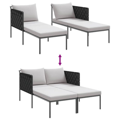 Sunbed with Cushion Anthracite 115 x 153 x 69.5cm Steel