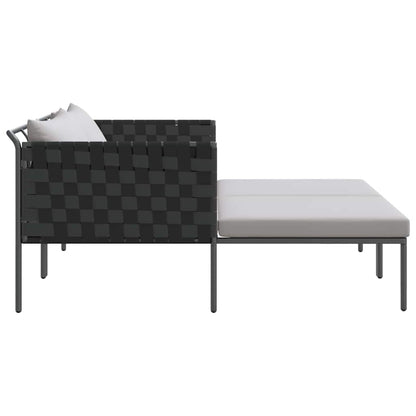 Sunbed with Cushion Anthracite 115 x 153 x 69.5cm Steel