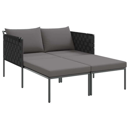 Sunbed with Cushion Anthracite 115 x 153 x 69.5cm Steel