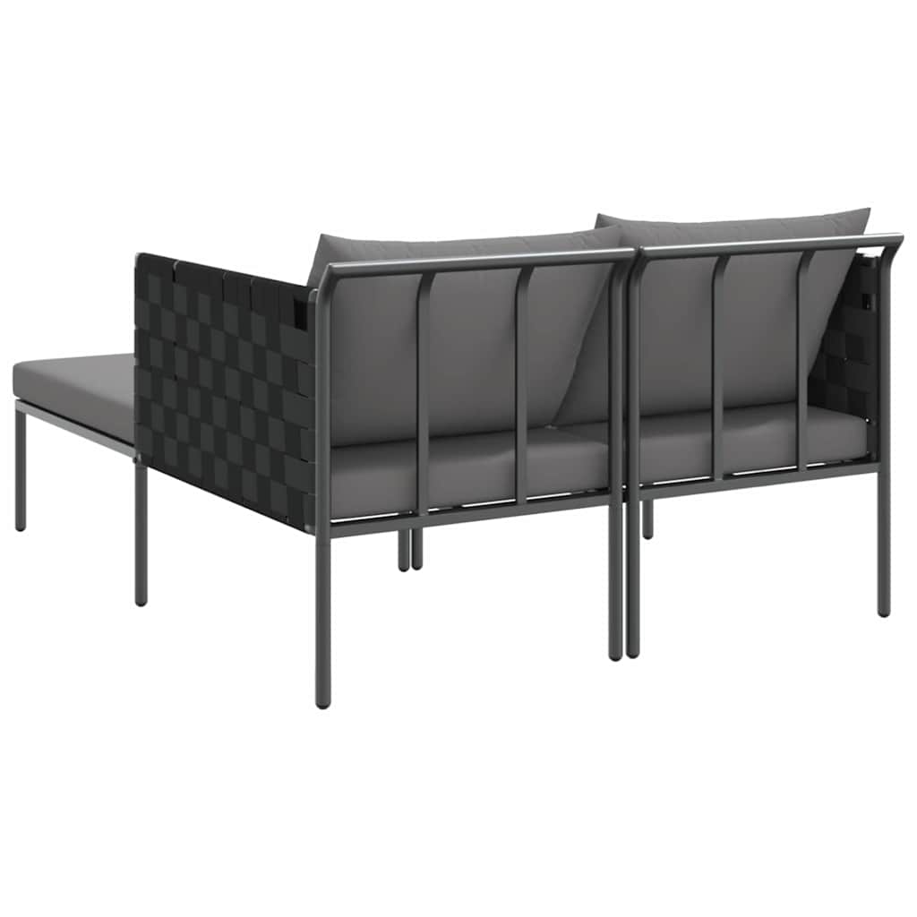 Sunbed with Cushion Anthracite 115 x 153 x 69.5cm Steel