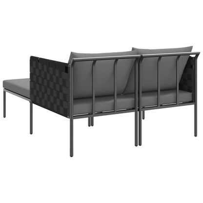 Sunbed with Cushion Anthracite 115 x 153 x 69.5cm Steel