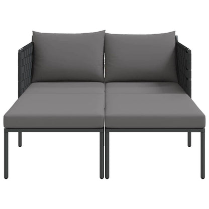 Sunbed with Cushion Anthracite 115 x 153 x 69.5cm Steel