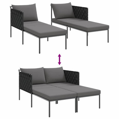 Sunbed with Cushion Anthracite 115 x 153 x 69.5cm Steel