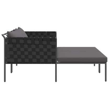 Sunbed with Cushion Anthracite 115 x 153 x 69.5cm Steel