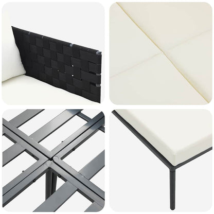 Sunbed with Cushion Anthracite 115 x 153 x 69.5cm Steel