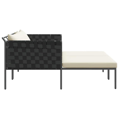 Sunbed with Cushion Anthracite 115 x 153 x 69.5cm Steel