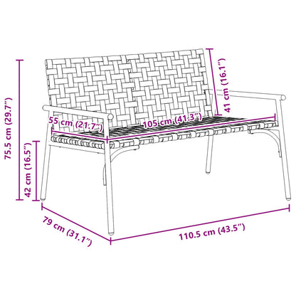 Garden Chair Black 113 x 79 x 75cm Poly Rattan