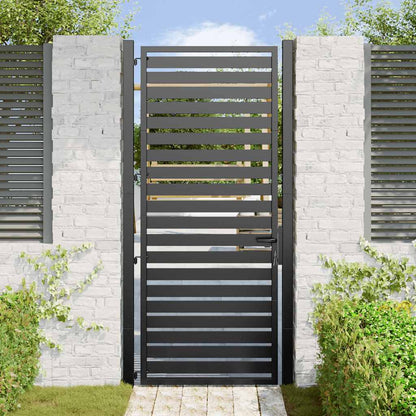 Garden Gate Lockable Black 100x200 cm Aluminium