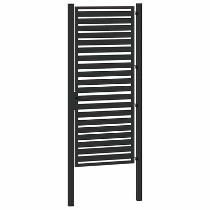 Garden Gate Lockable Black 100x200 cm Aluminium