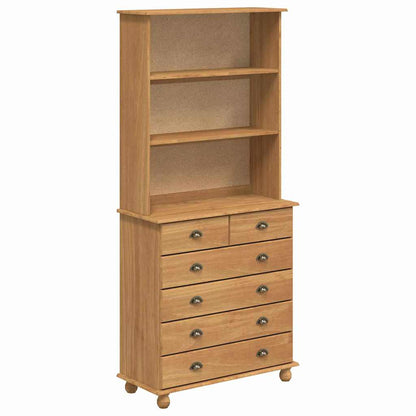 Hutch with Shelf ASKIM Brown 91 x 40 x 200.5 cm Solid Pine wood