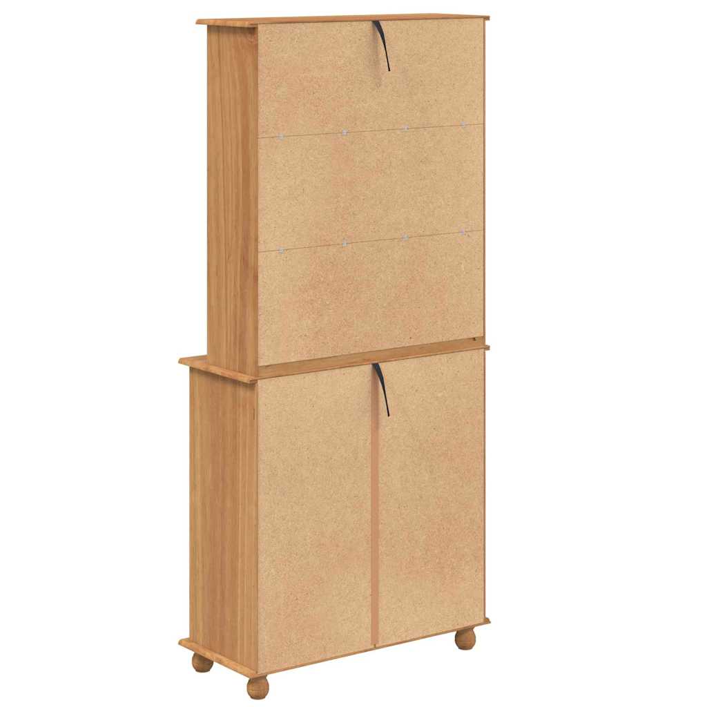 Hutch with Shelf ASKIM Brown 91 x 40 x 200.5 cm Solid Pine wood