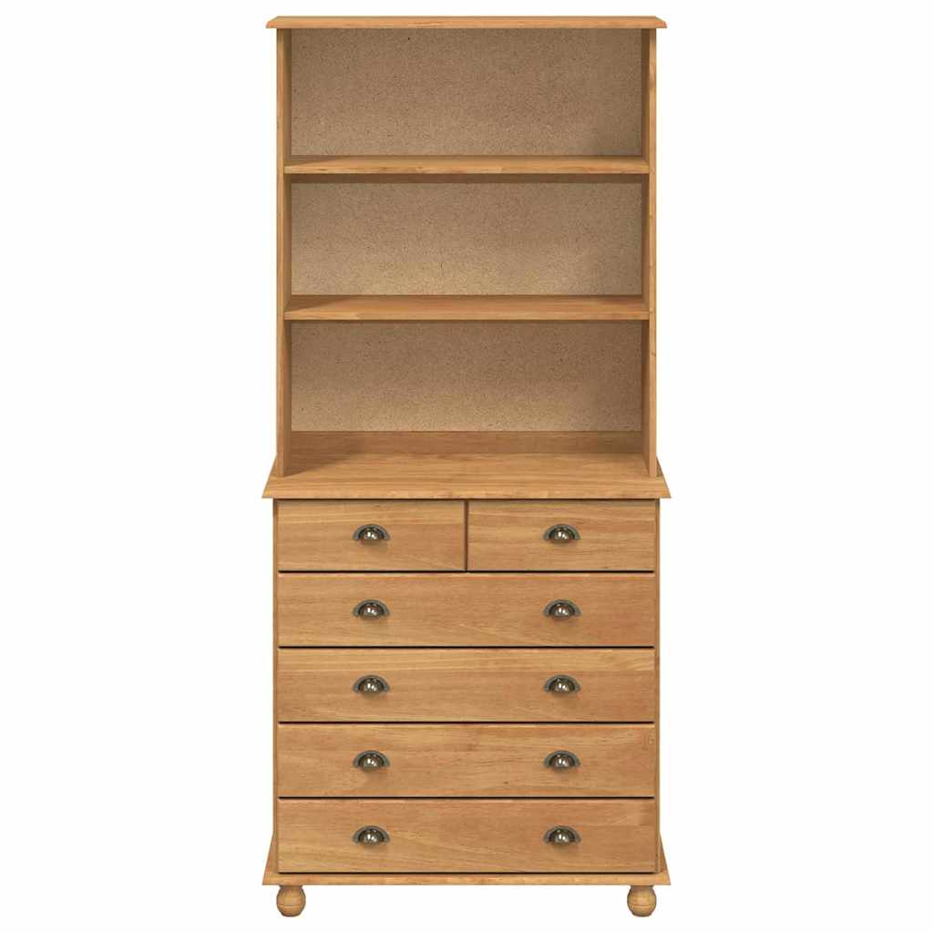 Hutch with Shelf ASKIM Brown 91 x 40 x 200.5 cm Solid Pine wood