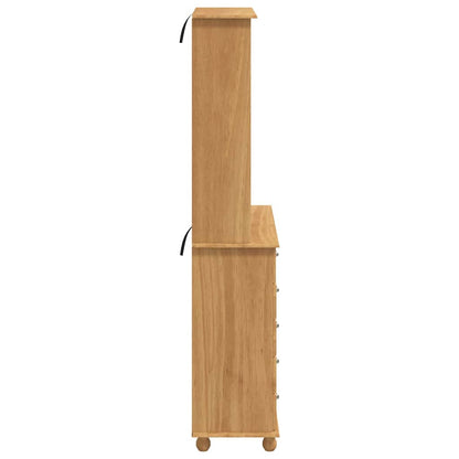 Hutch with Shelf ASKIM Brown 91 x 40 x 200.5 cm Solid Pine wood