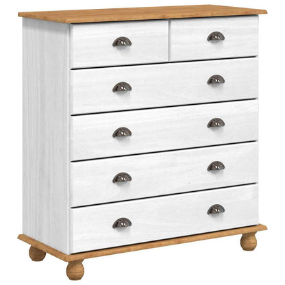 Hutch with Shelf ASKIM White 91 x 40 x 200.5 cm Solid Pine wood