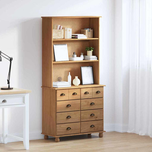 Hutch ASKIM Honey brown 91 x 40 x 184 cm Solid Pine wood