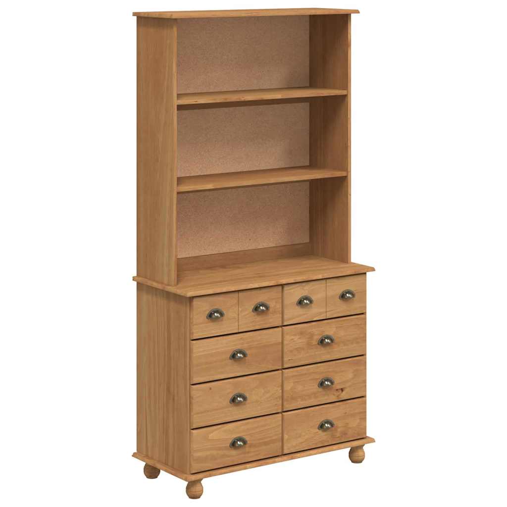 Hutch ASKIM Honey brown 91 x 40 x 184 cm Solid Pine wood