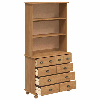 Hutch ASKIM Honey brown 91 x 40 x 184 cm Solid Pine wood