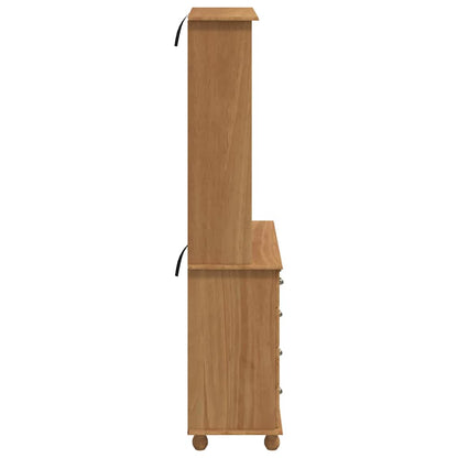 Hutch ASKIM Honey brown 91 x 40 x 184 cm Solid Pine wood