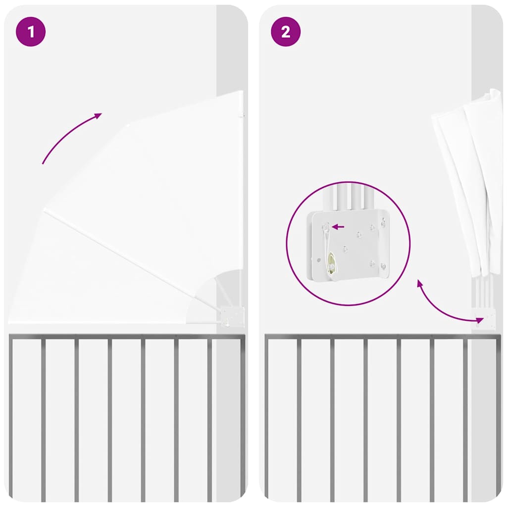 Balcony Privacy Screen White 115 x 115 cm Fabric
