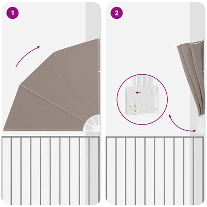 Balcony Privacy Screen Taupe 160 x 160 cm Fabric