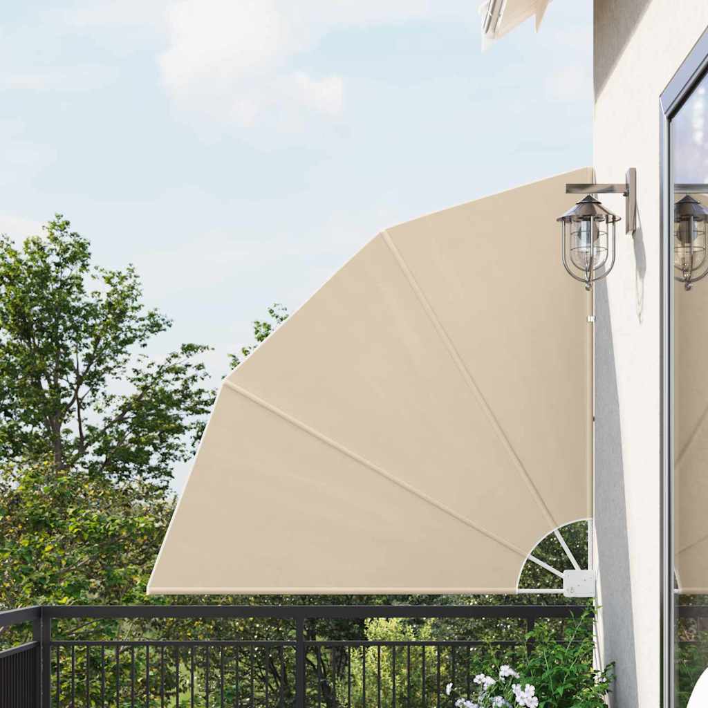 Balcony Privacy Screen Beige 140 x 140 cm Fabric