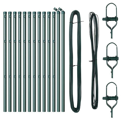 Fence Posts Manual 13 pcs Green Ø32mm 100 cm Galvanised steel