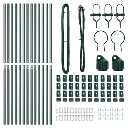 Fence Posts Manual 13 pcs Green Ø32mm 190 cm Galvanised steel