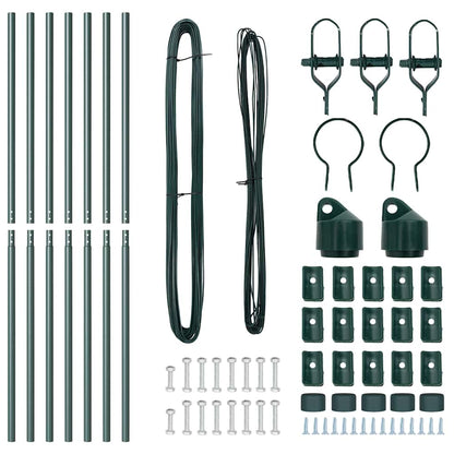 Fence Posts Manual 7 pcs Green Ø32mm 200 cm Galvanised steel
