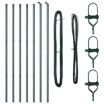 Fence Posts Manual 7 pcs Green Ø32mm 210 cm Galvanised steel