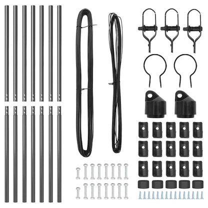 Fence Posts Manual 7 pcs Grey Ø32mm 150 cm Galvanised steel