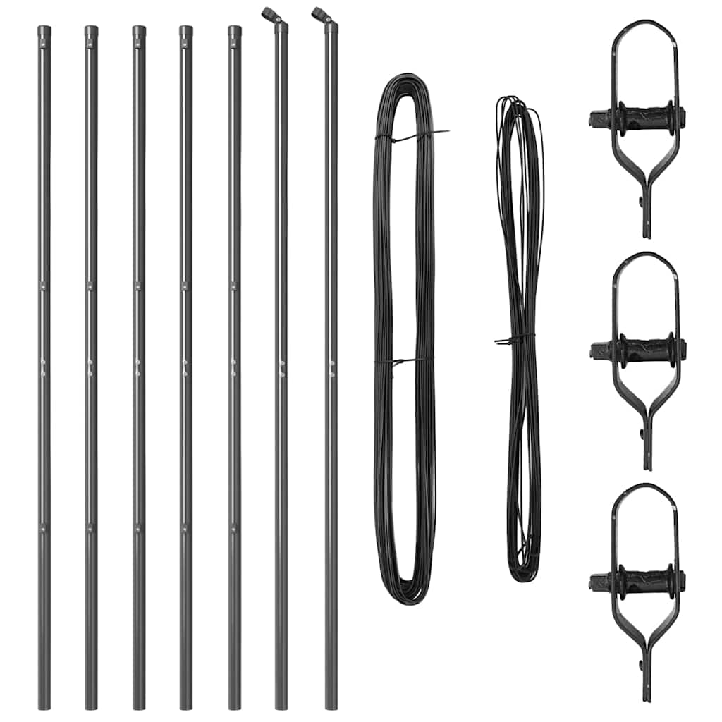 Fence Posts Manual 7 pcs Grey Ø32mm 200 cm Galvanised steel