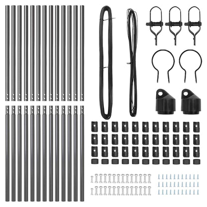 Fence Posts Manual 13 pcs Grey Ø32mm 210 cm Galvanised steel