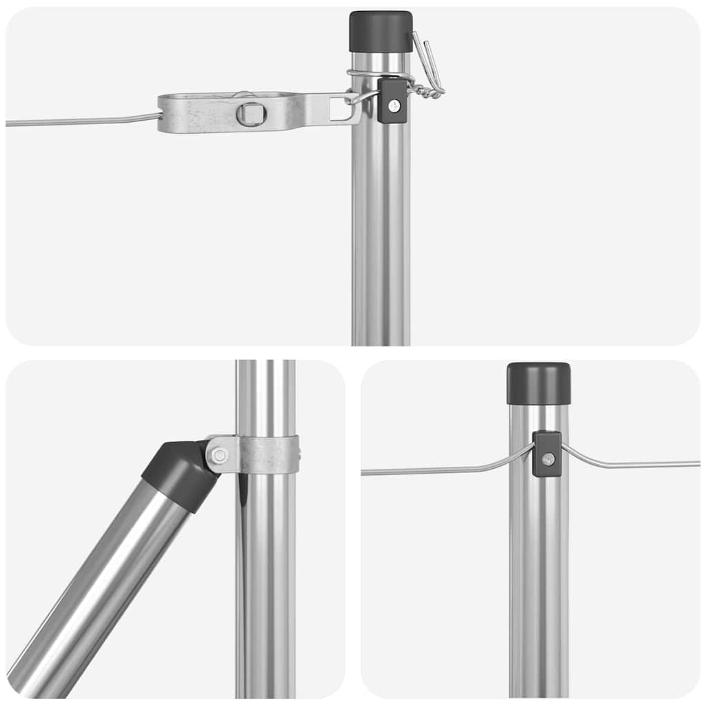 Fence Posts Manual 13 pcs Silver Ø32mm 80 cm Galvanised steel
