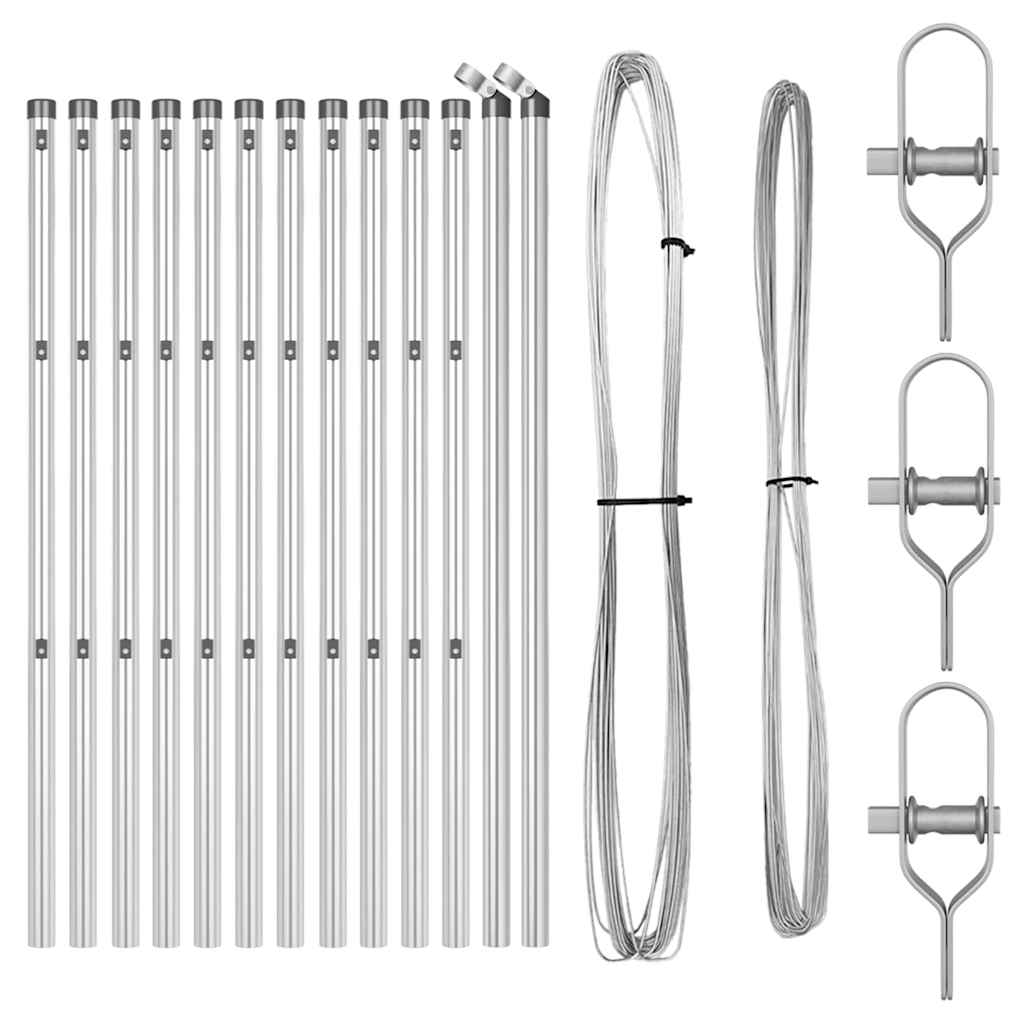 Fence Posts Manual 13 pcs Silver Ø32mm 80 cm Galvanised steel
