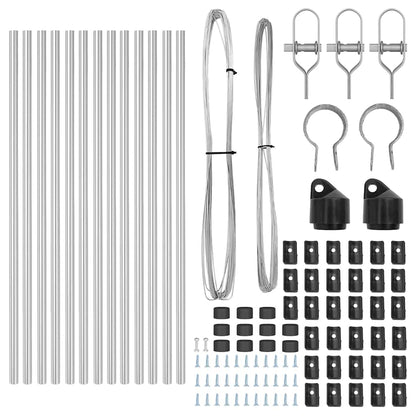Fence Posts Manual 13 pcs Silver Ø32mm 80 cm Galvanised steel