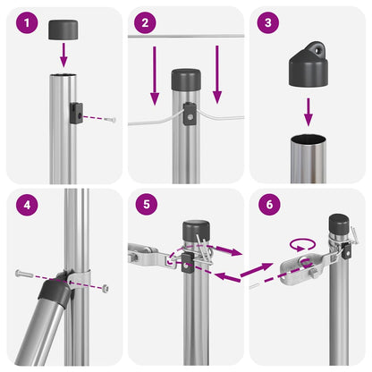 Fence Posts Manual 13 pcs Silver Ø32mm 80 cm Galvanised steel