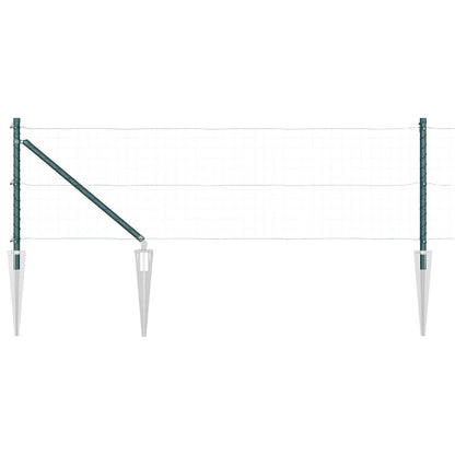 Fence Posts Manual 13 pcs Green Ø32mm 100 cm Galvanised steel
