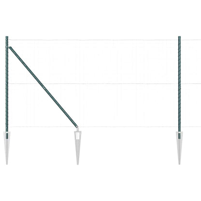 Fence Posts Manual 13 pcs Green Ø32mm 140 cm Galvanised steel