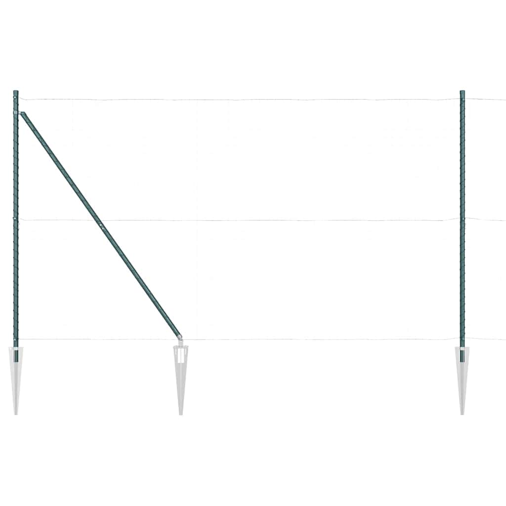 Fence Posts Manual 7 pcs Green Ø32mm 170 cm Galvanised steel