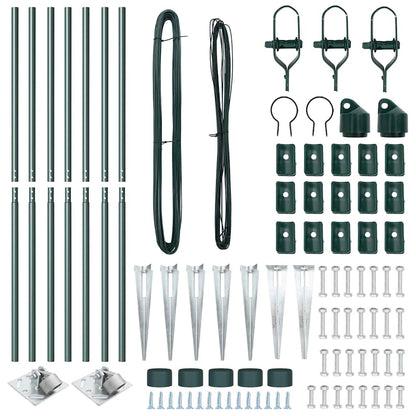 Fence Posts Manual 7 pcs Green Ø32mm 170 cm Galvanised steel